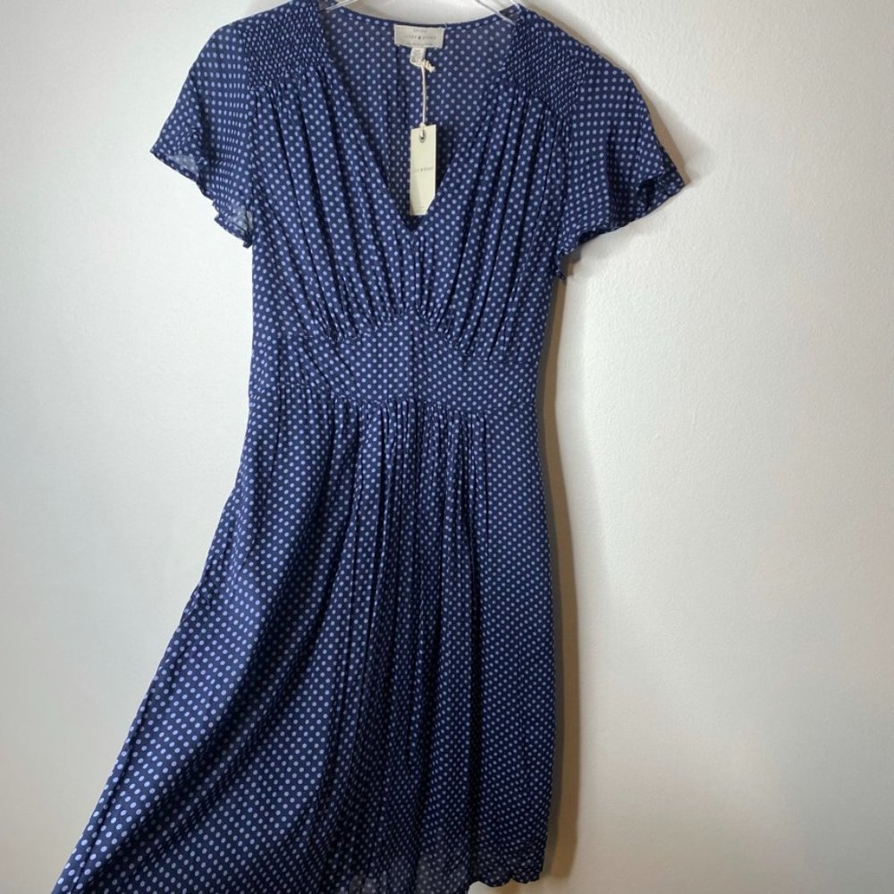 NWT LUCKY BRAND Blue Minnie Polka Dot Mini Sundress Women's small NWT 7WD9709 - Picture 6 of 10
